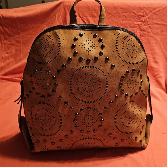 Brown Studded Women's Bag - Picture 2 of 3